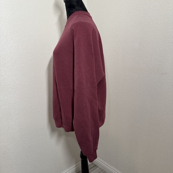 Vintage Jerzees Burgundy Crew Neck Sweatshirt XL (Fits like Adult M/L) Cotton/Po - Picture 4 of 7